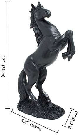 Lependor Standing Horse Resin Statue - Black