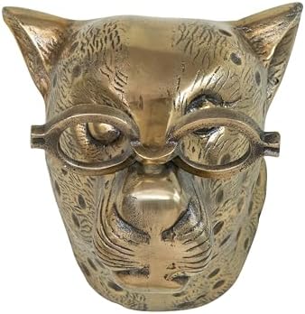 Creative Co Op Cheetah Head Wall Decor Antique Brass