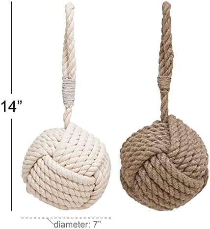 Deco 79 Jute Rope Knot Decorative Sculptures Set of 2