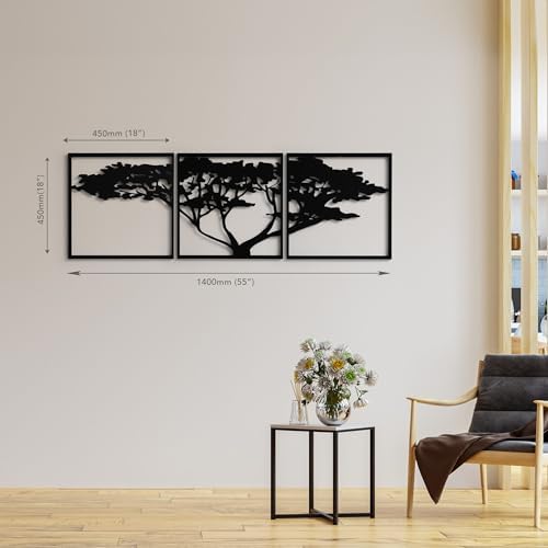 NEODECO Tree Triple Metal Wall Art Sculpture
