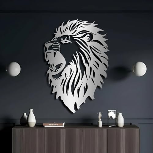 ENJOYOO Metal Lion Head Wall Art 24x16in Wall Decor
