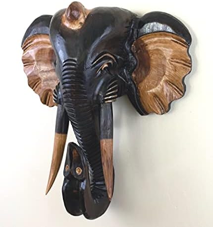 G6 Collection Exotic Wooden Elephant Wall Statue