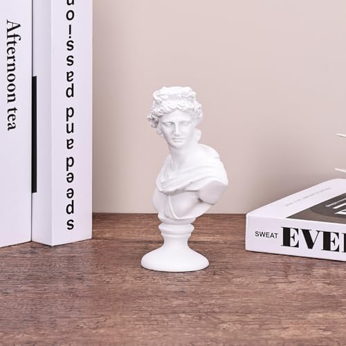Lccck 6 Inch White Apollo Bust Statue Home Decor