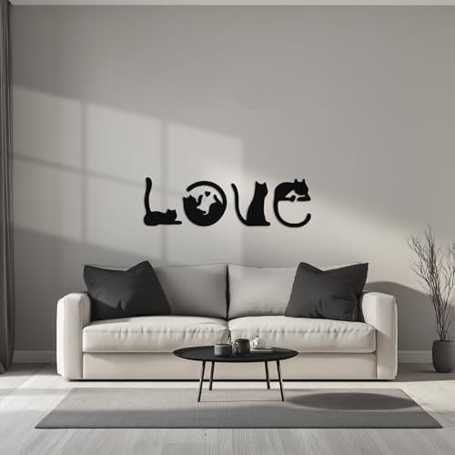 4pcs Black Cat Wall Art Love Theme Set