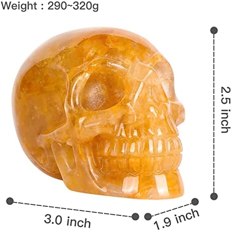 30 Inch Citrine Crystal Skull Statue Decor
