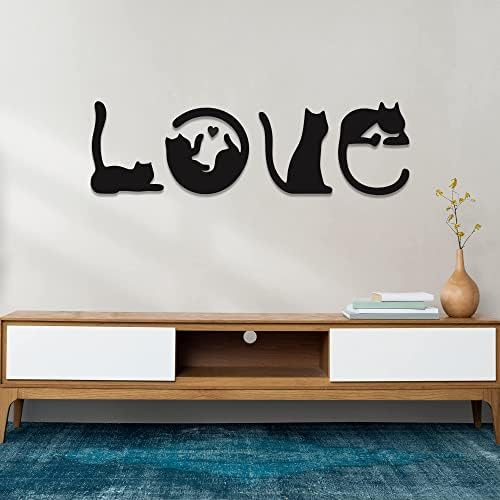 4pcs Black Cat Wall Art Love Theme Set