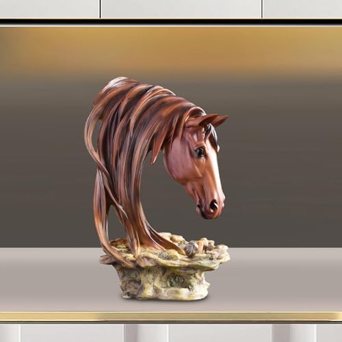 Gazechimp Handcarved Horse Head Statue Decor