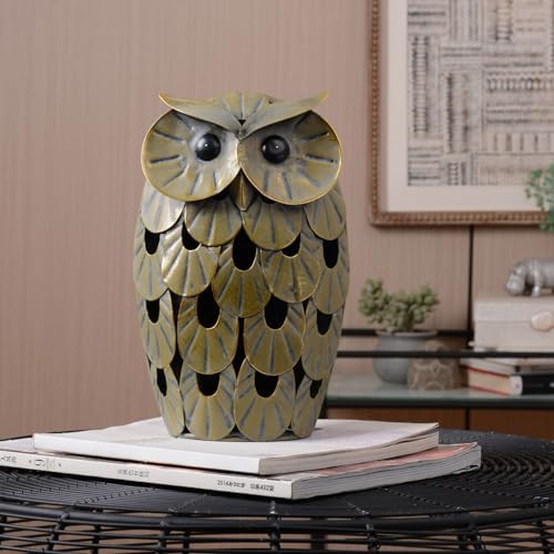 Metal Owl Statue Figurine Modern Decor Gift
