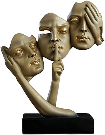 Abstract Blue Character Head Sculpture for Home Decoration