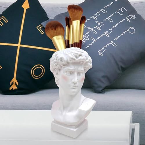 STOBOK Greek Bust Sculpture Desk Pencil Holder