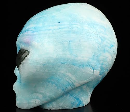 Skullis Blue Aventurine Crystal Skull Statue
