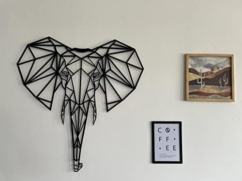 DEKADRON Metal Wall Art Geometric Elephant Head 3D Decor