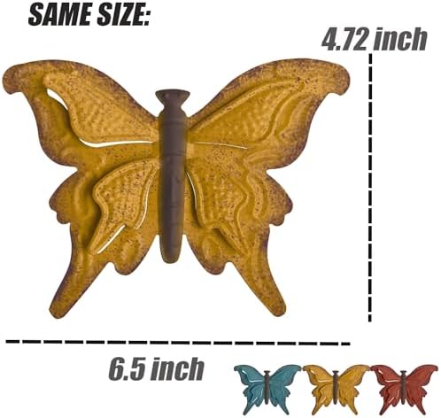 KISWIAR 3D Metal Butterfly Wall Art Decor - 3 PCS