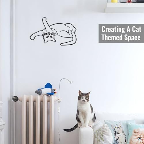 TYLCC Black Metal Cat Wall Art Minimalist Decor
