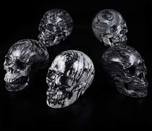 Skullis 5 Inch Black Picasso Crystal Skull Statue