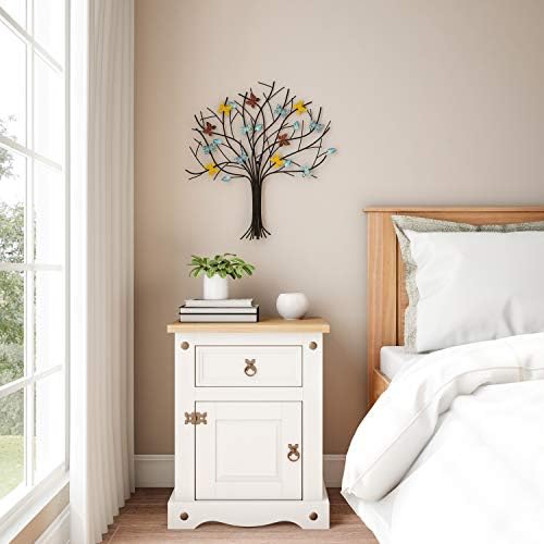 Tree of Life Butterfly Wall Art - Hand Painted Metal Sculpture