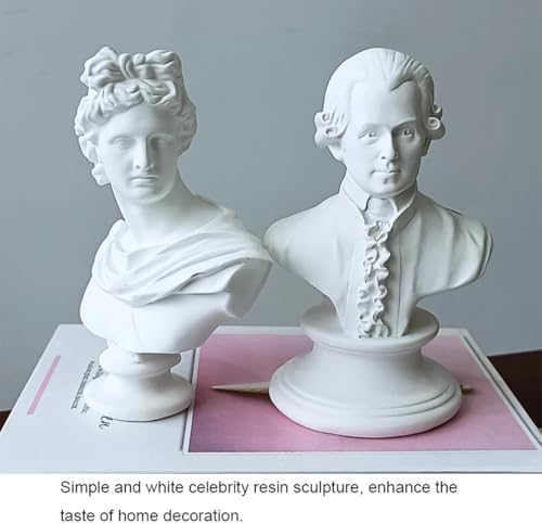 Queenbox 59in White Greek God Apollo Bust Sculpture