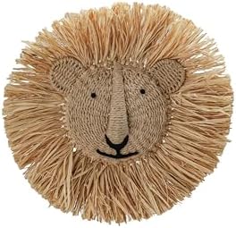 Savannah King Raffia Lion Wall Art Natural