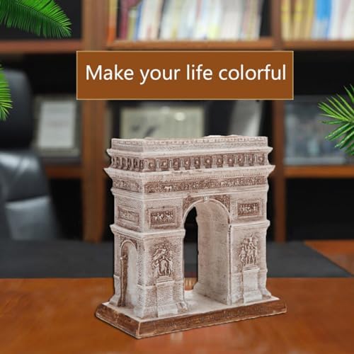 French Arc de Triomphe Resin Sculpture Statue Gray
