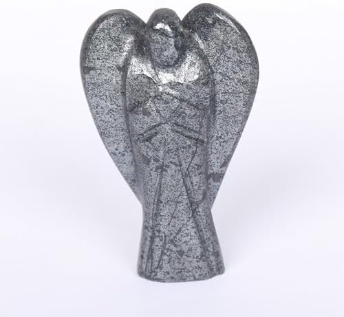 REAL-GEMS 200 Ct Natural Black Tourmaline Angel Statue Figurine