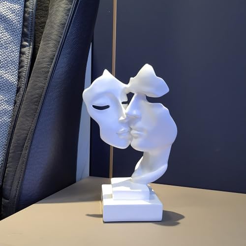 Elegant Couples Kiss Sculpture Abstract Art Decor