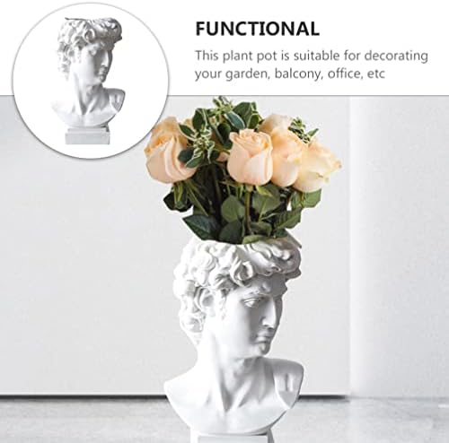 Greek David Bust Statue Resin Head Vase Office Decor