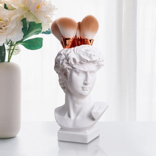 STOBOK Greek Bust Sculpture Desk Pencil Holder