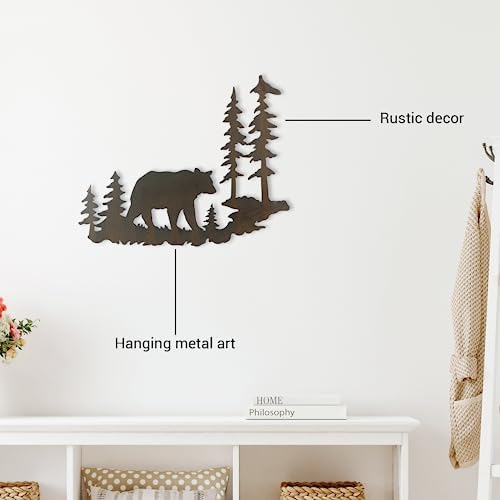 Youngs Inc Laser Cut Metal Bear Wall Art