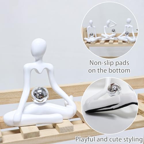 Zerzsy 3pcs Thinker Statue White Decor Abstract Art Sculpture