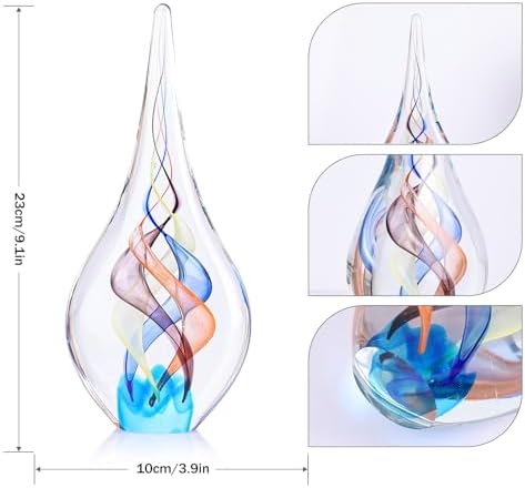 Hand Blown Glass Teardrop Sculpture Murano Style Decor
