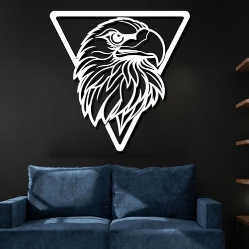 Bald Eagle Metal Wall Art - 24x24 Inch Silver Sculpture