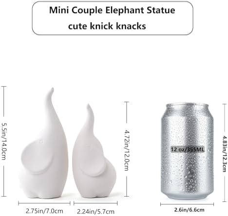 Ceramic Elephant Figurines for Couples Love Symbol Decor