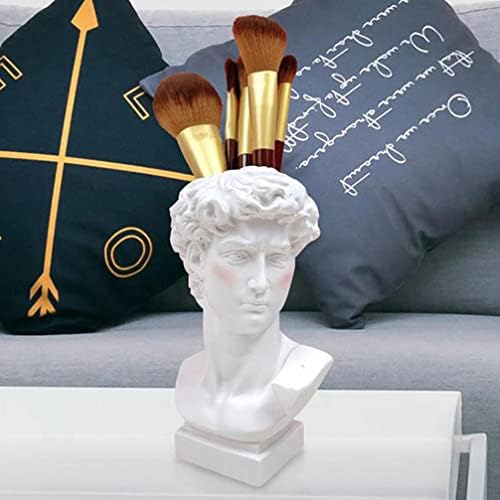 Greek David Bust Statue Resin Head Vase Office Decor