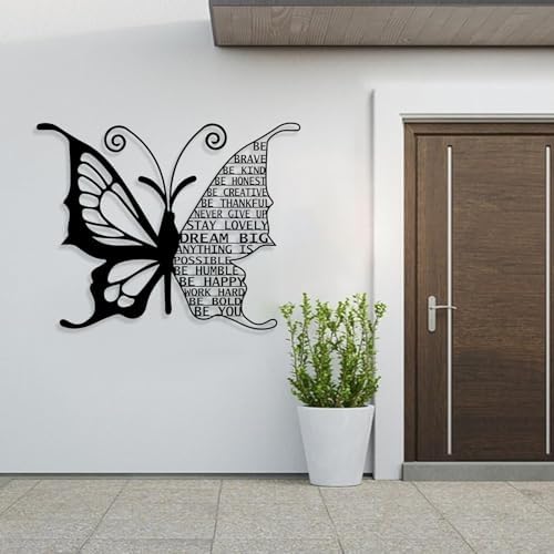 Cadeali Metal Butterfly Wall Art with Quotes