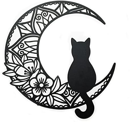 EYONGLION Black Cat Moon Wall Art Sculpture