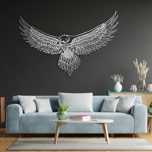 Cadeali Metal Eagle Wall Art Decor Sculpture