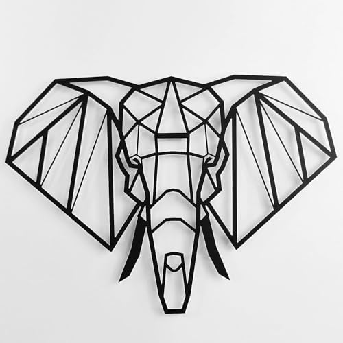 keluly Metal Wall Sculpture Elephant Head Decor