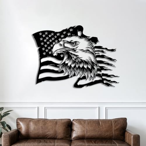MOSHPY Patriotic Eagle Wall Art for Home Decor