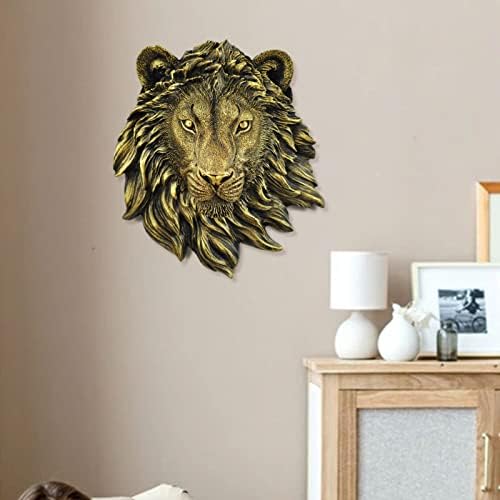 Animal Head Wall Decor Resin Lion Wall Hanging Art Sculpture