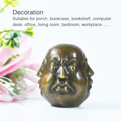 Four Face Buddha Head Statues Brass Sculpture