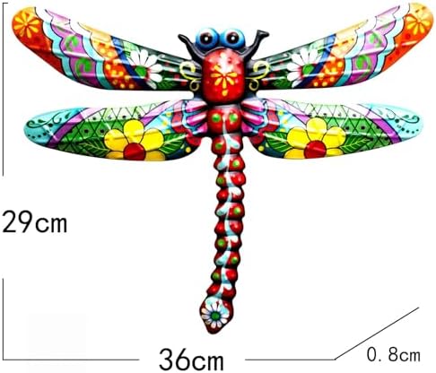 GENHAOTHREE Extra Large 4PCS Metal Dragonfly Wall Art Outdoor
