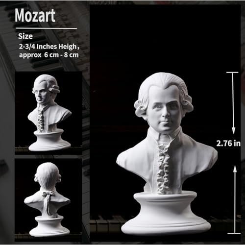 10-Piece Music Composers Bust Statue Set - Mini Resin Figurines