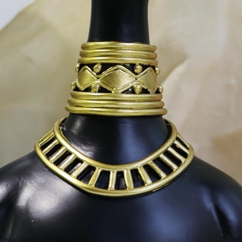 Pigort African American Woman Head Statue Gold Decor Sculpture