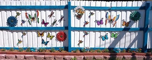 Sunny Barrel Large Metal Butterfly Wall Art 17x17 Blue Orange