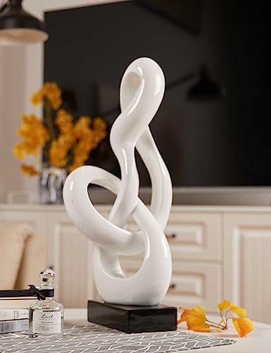 Modern Music Note Sculpture Decor Figurine 23 Inch White Polyresin