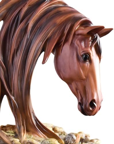 Gazechimp Handcarved Horse Head Statue Decor