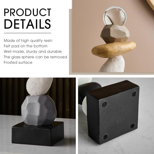 FJS Modern Resin Stone Statue for Living Room Decor