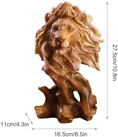 BestAlice Animal Lion Head Sculpture Rustic Home Decor Statue