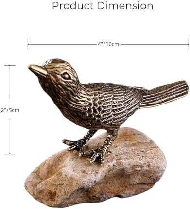 GIB Small Bird Statue Home Decor Brass Figurine