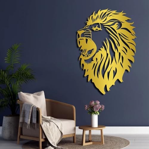 ENJOYOO Metal Lion Head Wall Art 24x16in Wall Decor